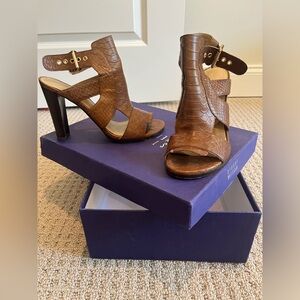 Stuart Weitzman King Cobra Sandals in Toffee Leather